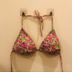 Forever 21 Floral Bikini Top Multi-Color Sz Large